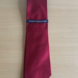 Tommy Hilfiger Dark Red Silk Tie